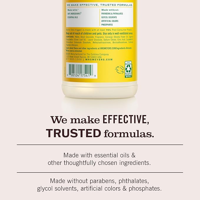 MRS. MEYER'S CLEAN DAY Multi-Surface Everyday Cleaner, Honeysuckle Scent, 16 Fl Oz Bottle - 3 Pack