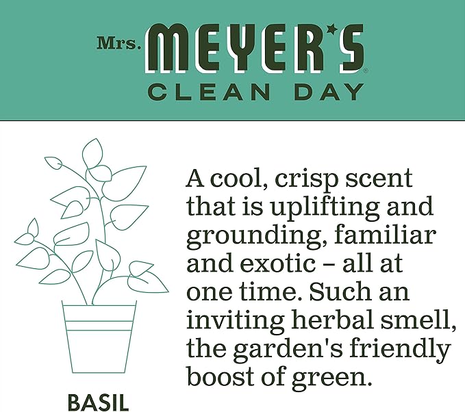 Mrs. Meyer's Clean Day Dryer Sheets, Softens Fabric, Reduces Static, Cruelty Free Formula, Basil Scent, 80 Count