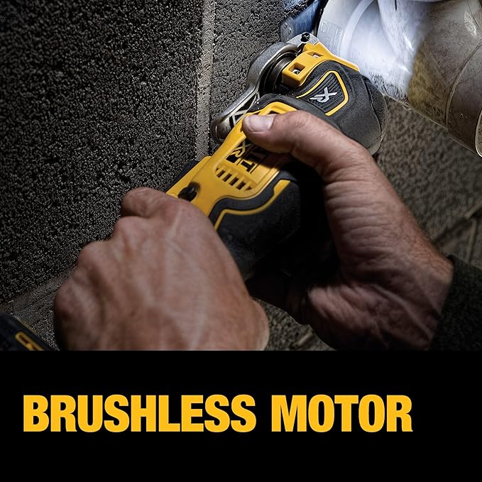 DEWALT 20V MAX XR Oscillating Tool Kit with Blades, 3 Speed Cordless Brushless Multitool, Up to 20,000 OPM, LED Light, Battery and Charger Included (DCS356C1)