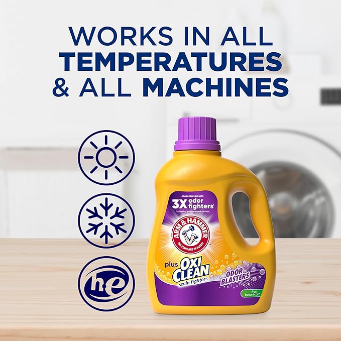 ARM & HAMMER Plus OxiClean Odor Blasters Fresh Botanical, 77 Loads Liquid Laundry Detergent, 100.5 Fl oz