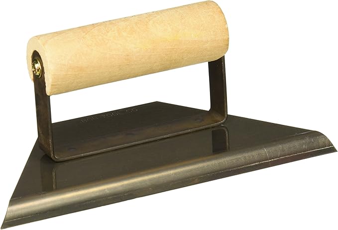 Bon 12-830 8-Inch to 3-Inch by 4-Inch Tapered Edger, 1/4-Inch Radius, 3/8-Inch Lip with Wood Handle, Stainless Steel
