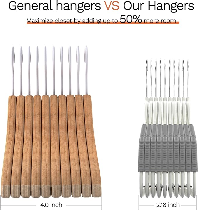 60 Pack M-Style Plastic Pants Hangers, Thin Space Saving Hanger with Rubber Pads and 360° Hook - Non Slip Clothes Hangers, Closet Organizer for Camisole, Tank Top, Dresses, Skirt - Gray