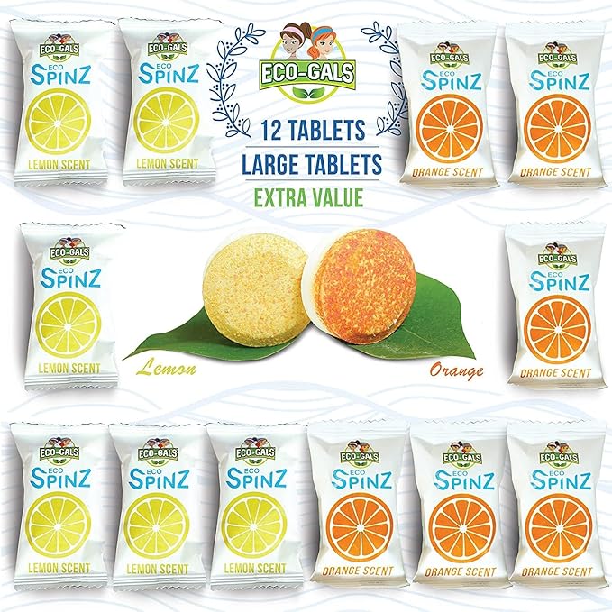 Eco Spinz Garbage Disposal Soap for Cleaning Kitchen Sinks and Drains 6 ct. Lemon & 6 ct. Orange Citrus Scent
