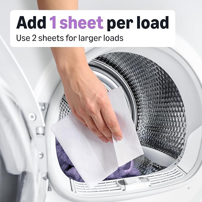 Amazon Basics Dryer Sheets, Blooming Lavender, Laundry Fabric Softener, 160 Count