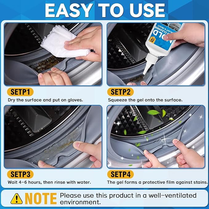 HomeMold Stain Remover Gel, Effective Washing Machine Cleaner for Front Load Washer, All-Purpose Cleaning Gel for Penetrating for Bathroom, Shower and Bathtub Tile Grout