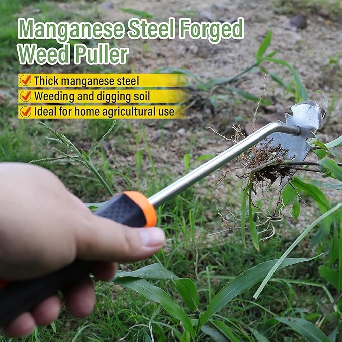 2026 New Gardening Weeding Tools,Portable Garden Weeder Tool,Portable Garden Weeding Tool for Vegetable Gardening Backyard Farm Planting & Weeding (Rubber Handle)