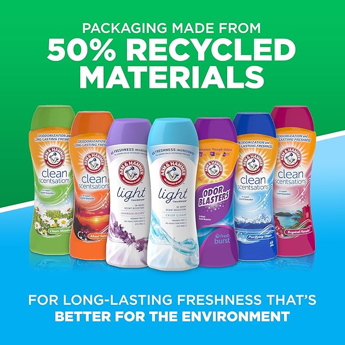 ARM & HAMMER Clean Scentsations In-Wash Scent Booster,Laundry Scent Booster Clean Meadow-scent,24 Oz,(Pack of 2)