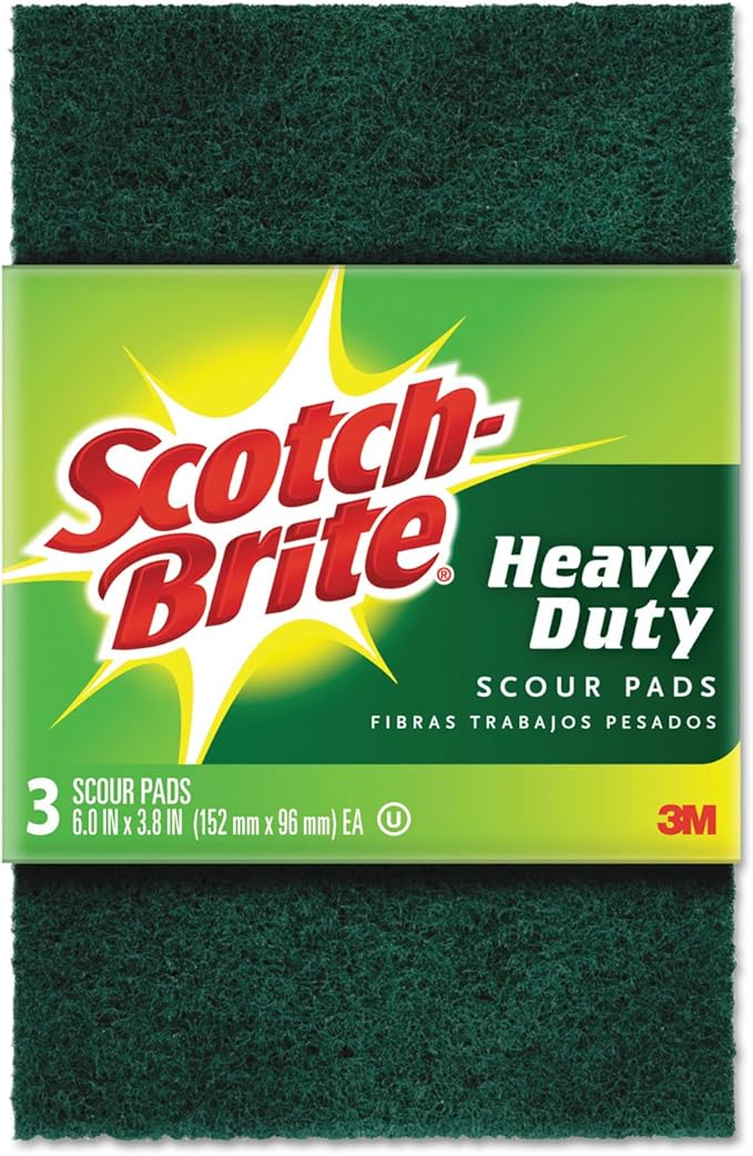 Scotch-Brite Heavy Duty Scour Pad, Great for the Kitchen, Garage and Outdoors, 3 Count (Pack of 10) (30 Pads Total)