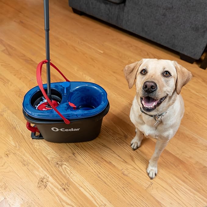 O-Cedar RinseClean Spin Mop & Bucket System | Clean with Water | Removes 99% of Bacteria