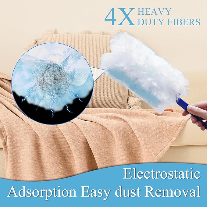 40 Count Electrostatic Duster Refills Replacement Head for Swiffer Dusters, Unscented Disposable Dusters for Cleaning Home, Blinds, Fans, Corners (Only Duster)