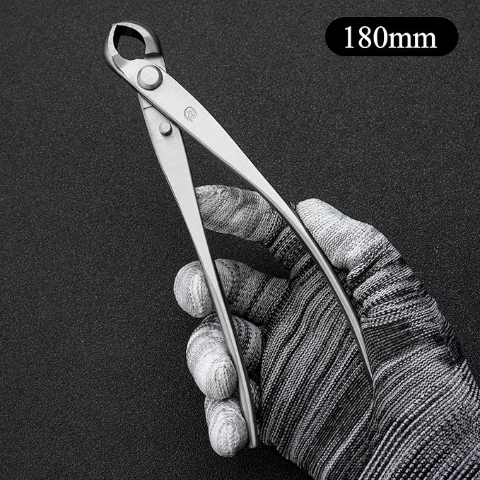 Small Size TianBonsai Bonsai Tools 5-Piece Alloy Steel Bonsai tool Kit In Cluding 180mm Long Handle Scissors / 180mm Branch Cutter / 180mm Knob Cutter / 200mm Straight Root Hook / Tweezers (NBKS5-01)