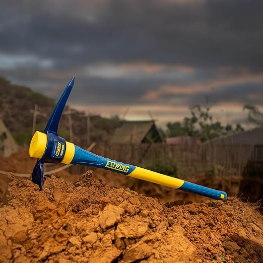 Estwing 5-Pound Pick Mattock, 36-Inch Fiberglass Handle, Ideal for Hoeing in Tight Quarters or Rocky Soil