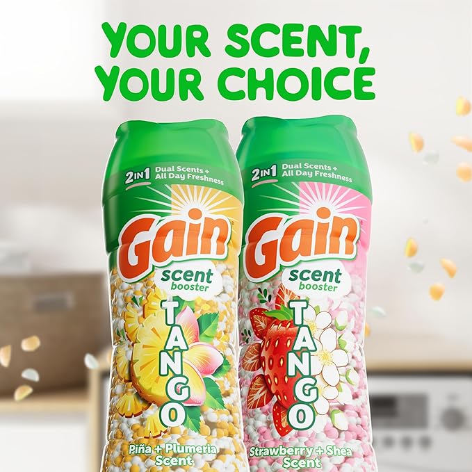 Gain Tango 2-in-1 Laundry Scent Booster Beads, Piña and Plumeria Scent, 10.7 oz, Laundry Beads with Dual Scents Plus All Day Freshness