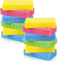 Temede 12-Count Cellulose Sponges, Non-Scratch Kitchen Sponges for Dish,Colorful Compressed Dish Scrubber Sponge for Household,Cookware,Bathroom