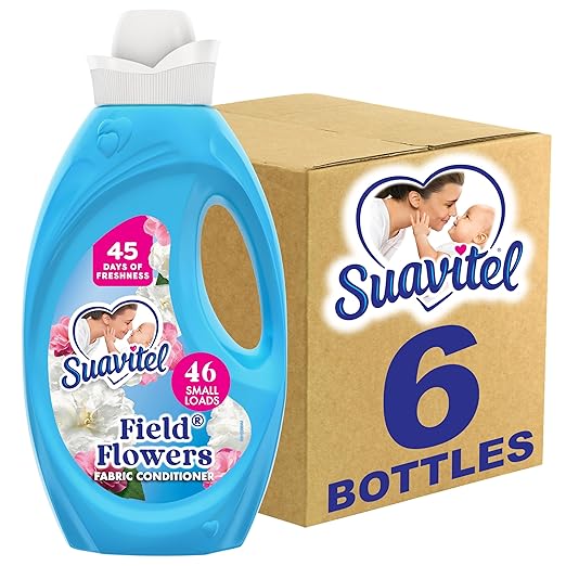 Suavitel Fabric Conditioner, Fabric Softener, 45 Days of Freshness, HE Compatible, 46 Small Loads, Field Flowers Scent, 46 fl oz