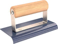 Bon Blue Steel Edger – 6 in. x 3 in. Concrete Edger with 1/2 in. Radius & 5/8 in. Depth – Flexible Blue Steel Blade – Smooth Finishing Tool for Slabs, Walkways & Curved Edges – Wood Handle
