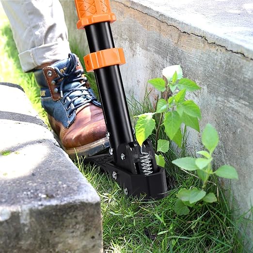 MORAIS Weed Puller Tool, Stand Up Weed Puller Heavy Duty Garden Tool with 4-Claw Steel Head, 39"-46" Retractable Handle & Easy-Eject Mechanism, Easily Remove Weeds Without Bending, or Kneeling