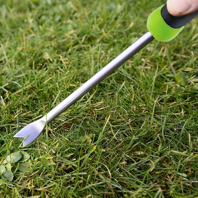 1 Pieces Hand Weed Puller Tool with Gloves, Stainless Steel Pronged Garden Weed Remover Tool, Garden Weeder Tool for Lawn Farmland Transplant Gardening Plant Tool