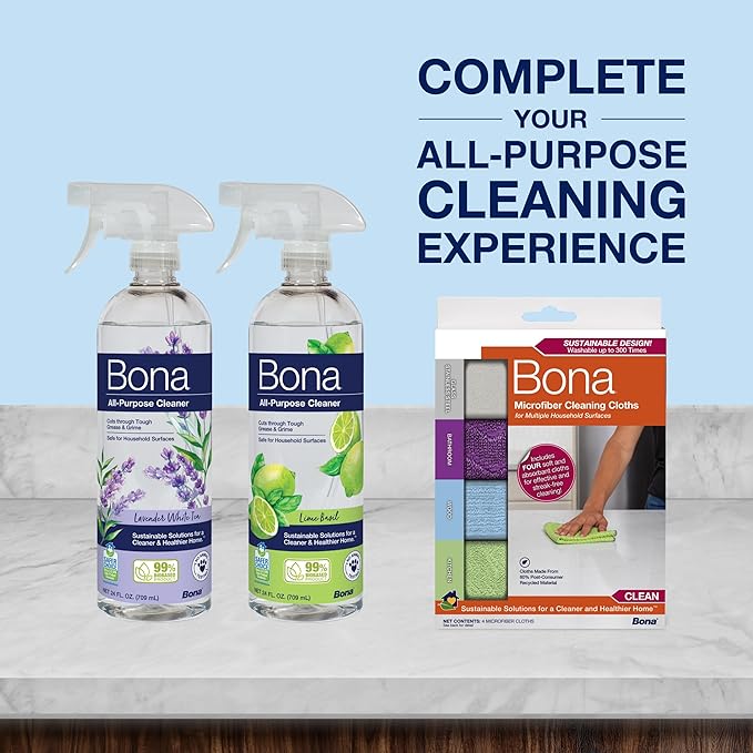 Bona All-Purpose Cleaner - Lavender White Tea Scent - 24 fl oz - Household Cleaner Cuts Through Tough Grease & Grime - Safe for Household Surfaces (Pack of 2)