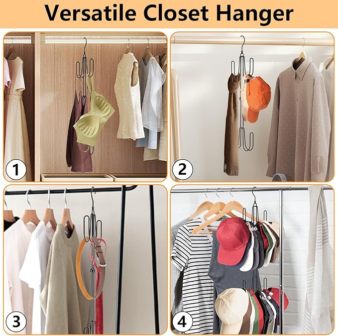 NANATI Hat Hangers for Closet, Stainless Steel Hat Organizer, Hat Racks for Baseball Caps, Cap Organizer for Baseball Caps, 1 Pack
