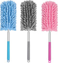 Mini Duster for Cleaning, 360° Bendable Hand Dusters with Extension Pole, Washable Small Duster for Car Interior, Office, Furniture