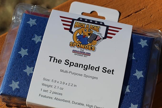 Multi-Purpose Sponges for Cleaning - USA 2 Pack, Large Sponges for Car Washing, Tile & Grout, All Purpose Cleaning