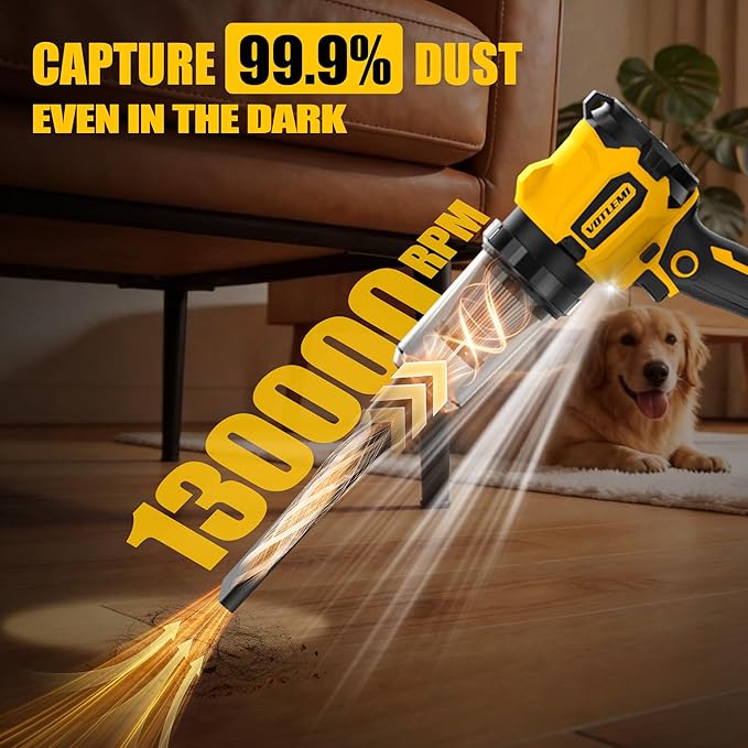 6-in-1 Cordless Vaccum Cleaner, 8000MAH Battery Powered Handheld Car Vacuum with 700W Brushless Motor, 110/240V 50KPA High Power Suction & Blower for Home, Car, Pet Hair, Keyboard