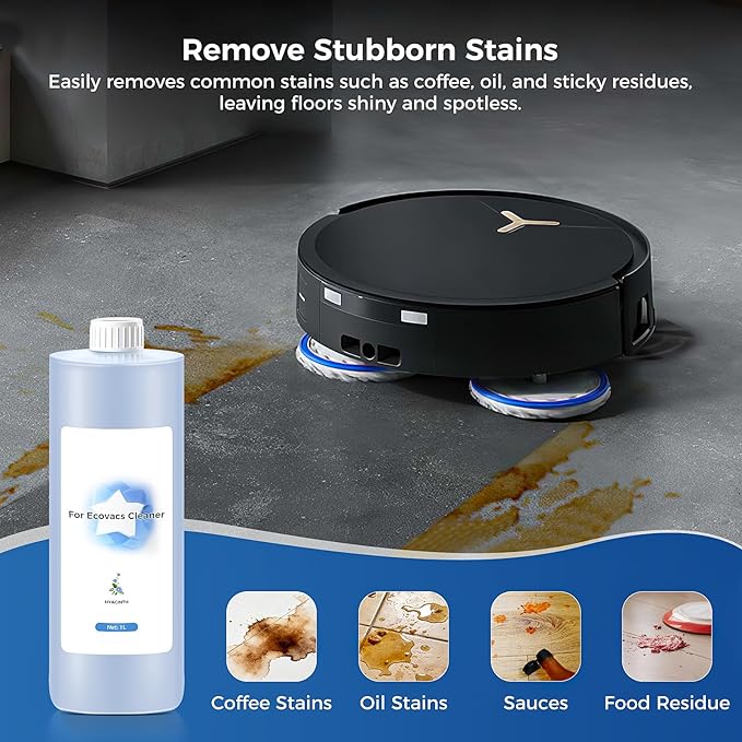 1L Multi-Surface Floor Cleaning Solution for Ecovacs Deebot T30S COMBO/T30S/X2 COMBO/X2 OMNI/T20 OMNI/X1 OMNI/X1 TURBO/T10 OMNI/X9 PRO OMNI/X11/N20/N30/X5/X8/T50/T80/T30C/N9+ Robot Vacuum Cleaner