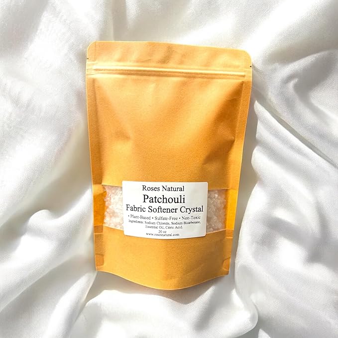 Patchouli Fabric Softener Crystals, 20 OZ, Freshens and Softens Fabrics, Non-Toxic Scent, Natural In-Wash Fabric Softener, Musky Patchouli Fabric Beads, Made in the USA