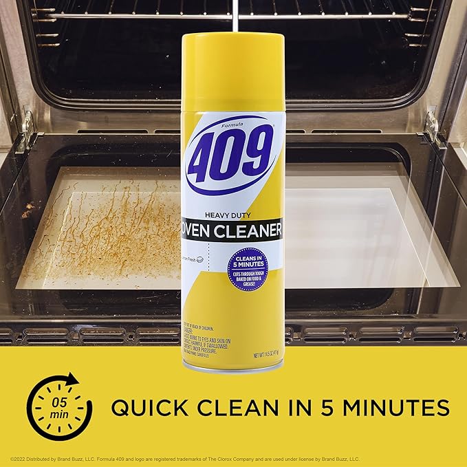Formula 409 Heavy Duty Spray-On Oven Cleaner, Lemon Scent - Grill and Stove Top Cleaner Cuts Through Grease & Grime on Contact, A Powerful Clean You Can Trust, 14.5 Oz