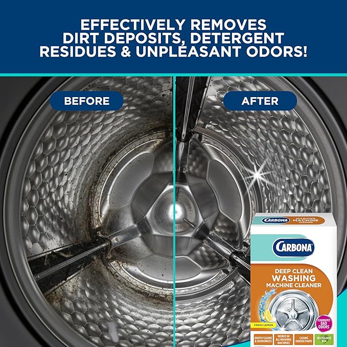 Carbona® Washing Machine Cleaner | Eliminates Odor & Residue | 3 Count, 1 Pack