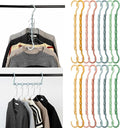 Mr. Pen- Space Saving Hangers for Clothes, 16 pcs, Pastel Colors, Plastic Multi Clothes Hangers Space Saving, 5 Slots, 360° Rotating Hooks