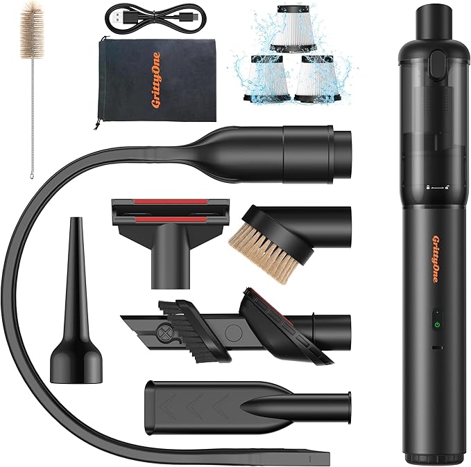 Car Vacuum Portable Cordless,25,000Pa Handheld Vacuum Cordless,70-Min Extra-Long Battery Life,Fantastic Suction, HEPA Filters, Maneuverable, Versatile Crevice Tools,for Car and Home, Black