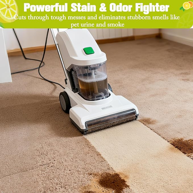 150X Concentrate Carpet Cleaner Solution Makes 39.6 Gal Formula for Portable Carpet Deep Cleaner and Upright Upholstery Cleaner Machine, 33.8 Fl.oz Carpet Stain Remover Lemon Scent