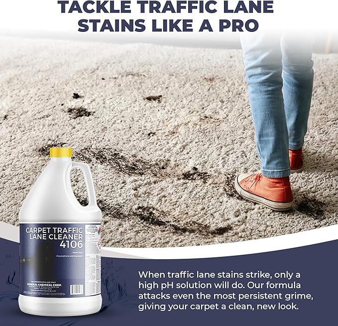 Carpet Traffic Lane Cleaner 4106 - Concentrated Carpet Pre Treatment Stain Remover - Incredible Stain Remover - Floor Covering Solution - Ideal for Industrial & Home Rug Cleaning - Case