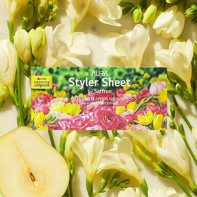 Pear & Freesia, Lime Basil & Mandarin, and Jasmin Blue 20 x 3 Pack - Long-Lasting Dryer Sheet Scent for Clothing Styler - Deodorizing & Refreshing Fragrance - Easy Use Styler Fabric Softener Sheets