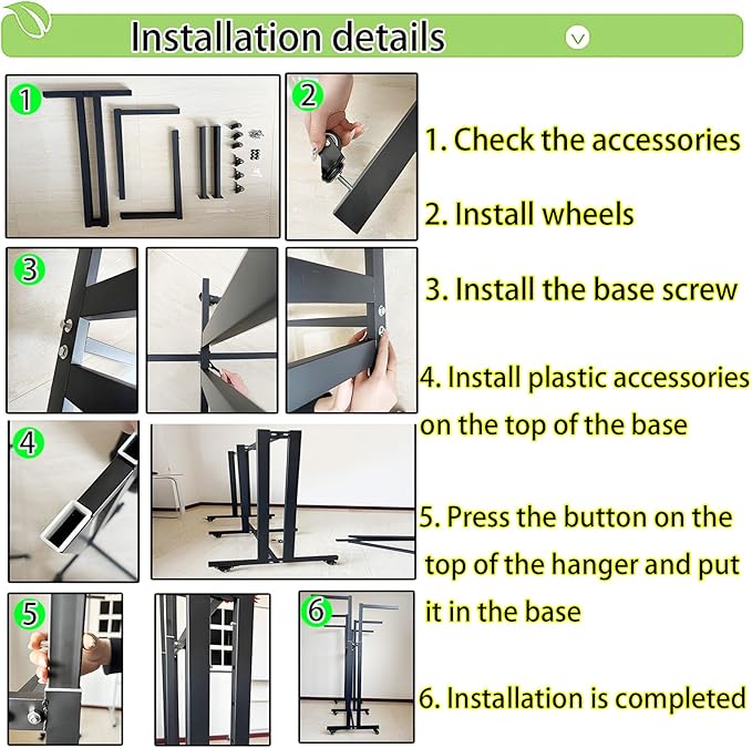 Floor Standing Metal Garment Rack - Heavy Retail Display Racks With Wheels, 6 Arms Clothing Rack, Square Tubing Portable Shirt Racks, Merchandise Display For Hanging Clothes (Black)