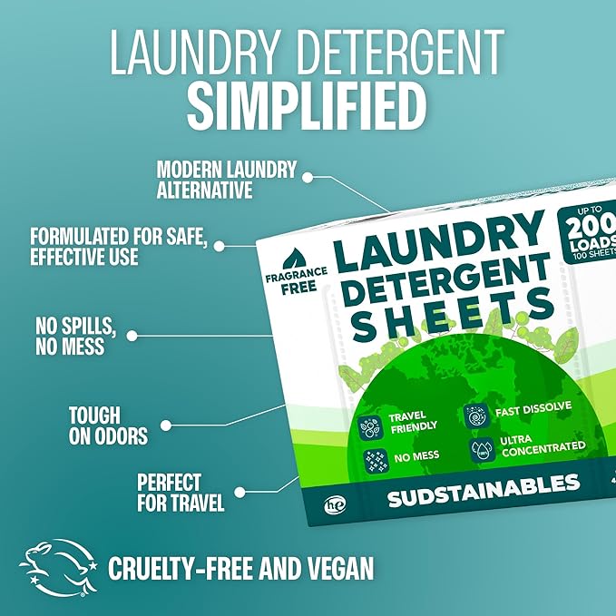 Fabric Softener Sheets bundle with 100 Strips Unscented Laundry Detergent Sheets