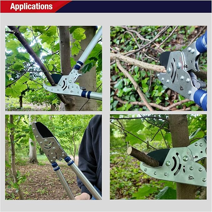 Spear & Jackson 8290RS Razorsharp Heavy Duty Telescopic Ratchet Anvil Loppers, Extendable 40 1/2" Handles, Ideal for Cutting Thick Hard To Reach Branches, Powerful Ratcheting Mechanism