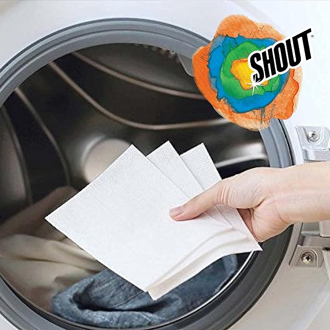 Shout Color Catcher Sheets for Laundry, Allow Mixed Washes, Prevent Color Runs and Maintain Original Clothing, 24 Count (Pack of 12)