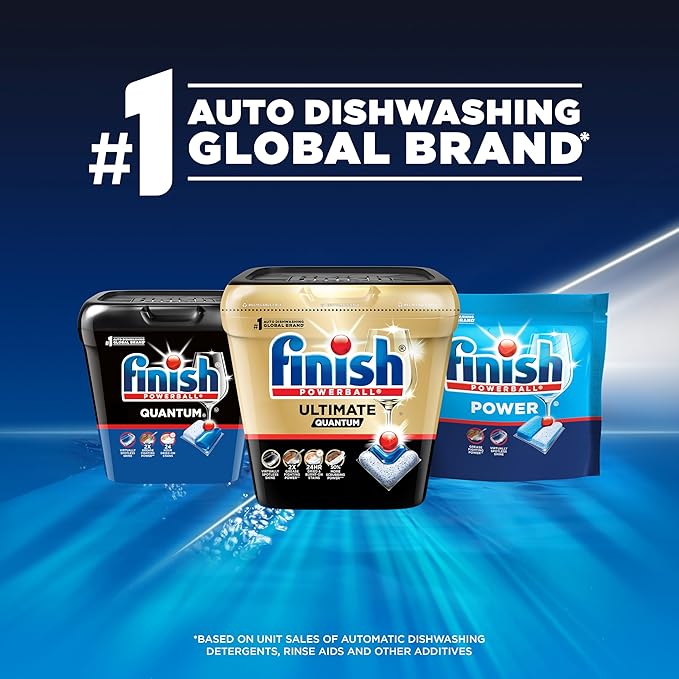 Finish Quantum Dishwasher Pods, No Pre-Rinse Dishwasher Detergent Soap Removes 24HR Dried-On Stain and Grease, Leaving a Virtually Spotless Shine, 84 Count