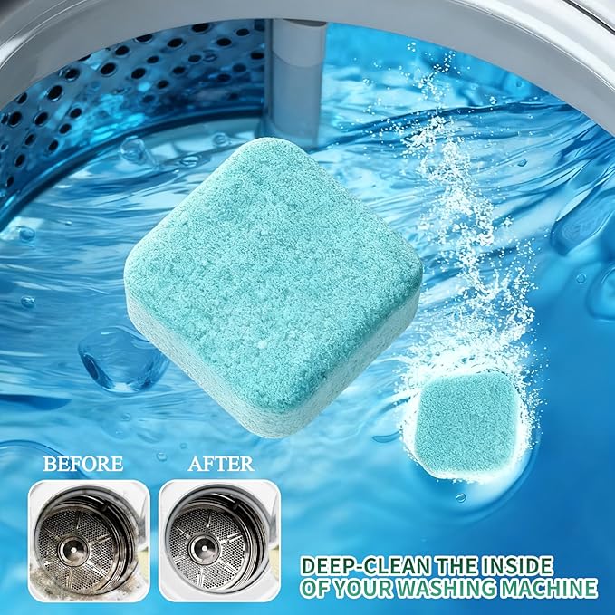 SOPAMI Washing Machine Cleaner Tablets 12 Pack, Deep Clean HE Front Load Top Load Washer, Remove Stubborn Pet Hair Odors, Septic Safe Pet Owner Solution washing machine tablets