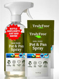 Truly Free Heavy Duty Pot & Pan Spray | Non Toxic Powerful Grease Remover, Multi-Purpose Kitchen Oven Cleaner Spray Degreaser for Stove Top, Grill Citrus Scent | Includes 1 Empty Bottle & 2 Refill