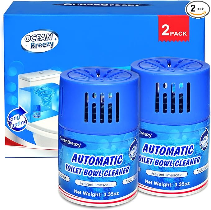 Toilet Bowl Cleaners 2 Bottles | Automatic Long-Lasting Blue Toilet Cleaner Tablets, Septic Safe Toilet Bowl Tablets in Bottles | Larger capacity | Prevent Stain Buil（2800 Flushes Each）