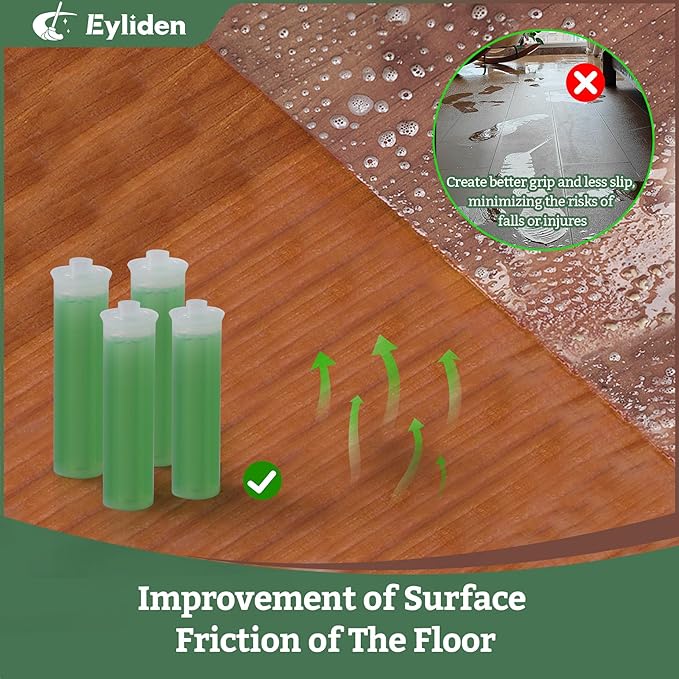 Eyliden 4pcs Bio-Enzyme Floor Cleaner - pH Neutral, Completely Natural Ingredients, Slip Resistance, Biodegradable Surfactants - Only Fit JX-30 Spray Mop (4x 10ml Cleaner Concentrate)