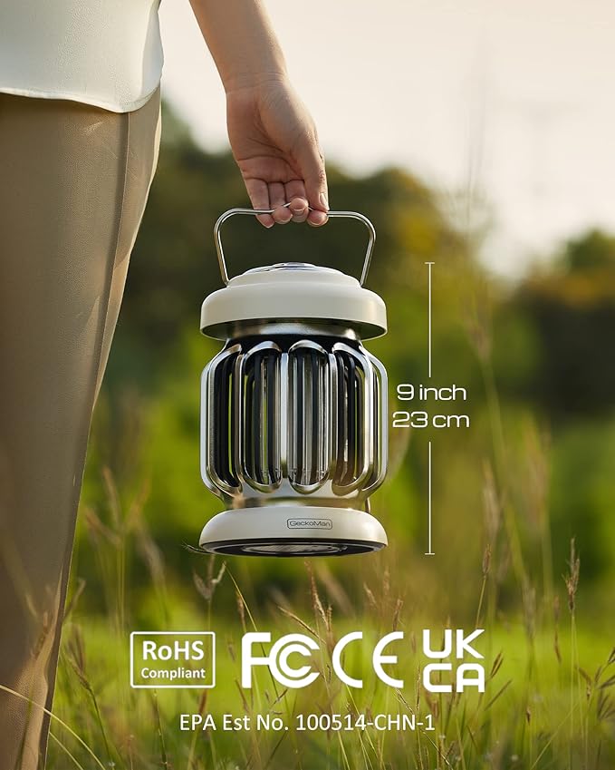 GeckoMan Hybrid Spectrum, Dusk-to-Dawn Bug Zapper Outdoor Bug Zapper Indoor Mosquito Repellent Outdoor Patio Mosquito Zapper Fly Zapper Fruit Fly Trap for Indoors Killer with Light Sensor
