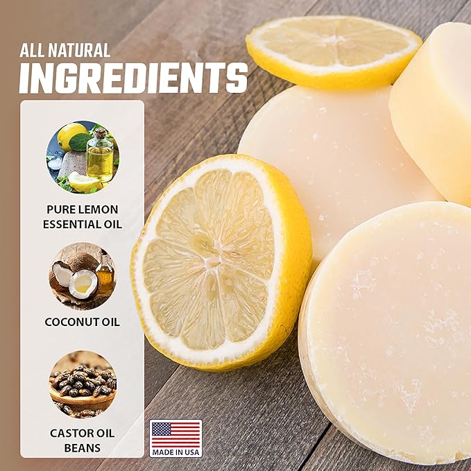 Old Town Soap Co. Lemon Dish Block Soap Bar - 3 Pack Natural Dish Soap Bar 4oz for Eco-Friendly Cleaning - Premium Dish Soap Block Alternative for Sustainable Kitchen | Made in USA