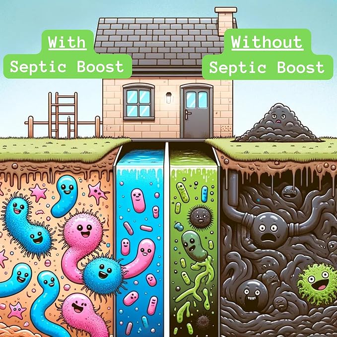 Septic Boost Septic Safe Toilet Bowl Cleaner - Acid-Free Toilet Cleaner with Enzymes for Septic Tank Treatment - Effective Cleaning & Deodorizing Bio-Based Liquid Toilet Bowl Cleaner (1-Gallon)