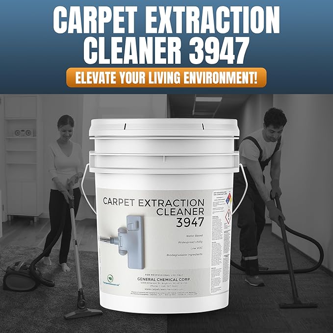 Carpet Extraction Cleaner - Water-Based Professional Deep Clean Carpet Cleaner Solution for Machine - Heavy Duty Stain Remover, Pet-Friendly, Ideal for Residential & Commercial Use