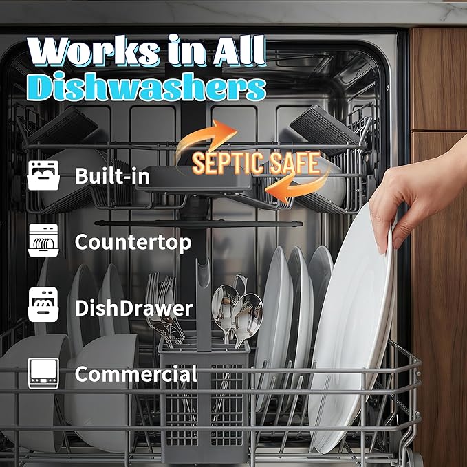 Dishwasher Detergent Powder + Booster, 90 Loads | Plastic-Free, Eco-Friendly Dishwasher Soap – Pods Alternative, Concentrated Plant-Based Enzymes – Cuts Grease & Grime, No Water Spots (Fragrance-Free)